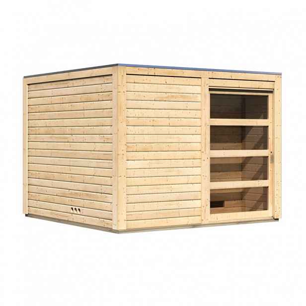 Venkovní finská sauna s předsíní 276 x 276 cm Dekorhome Smrk