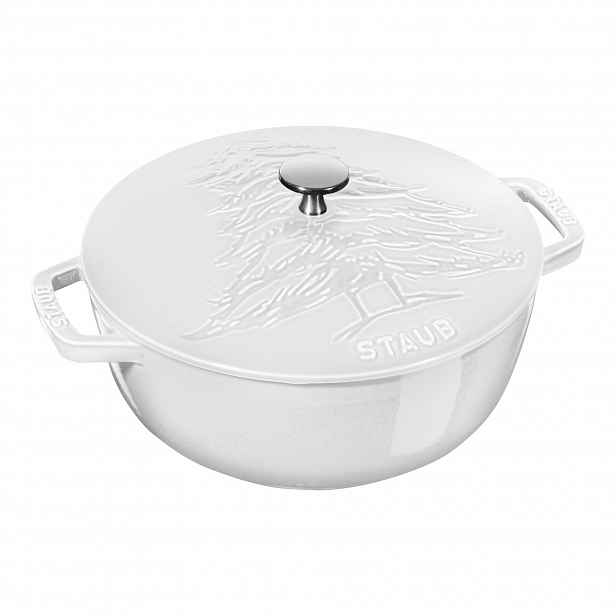 Staub Litinový hrnec s poklicí French oven Vánoční stromek, Ø 24 cm / 3,6 l, bílá 1003512