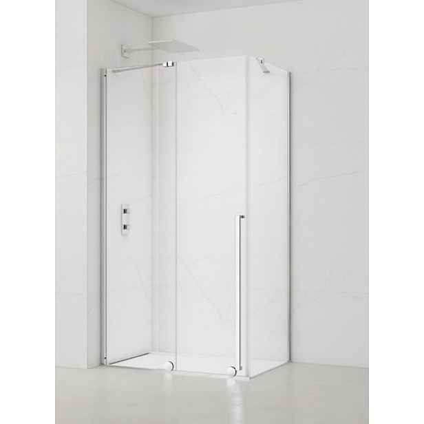 Sprchová zástěna walk-in Walk-In / Dveře 140x80 cm Swiss Aqua Technologies Walk-in Xmotion SATBWIXM140STE80