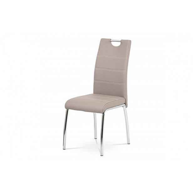 Jídelní židle ekokůže / kov Bílá - výška: 96 cm