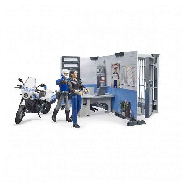 Bruder 62732 BWorld Policejní stanice s motorkou, 1:16