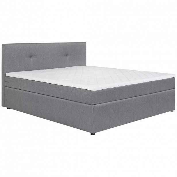 Carryhome Postel Box, 180/200 Cm, Textil, Šedá - Postele boxspring - 001408001804