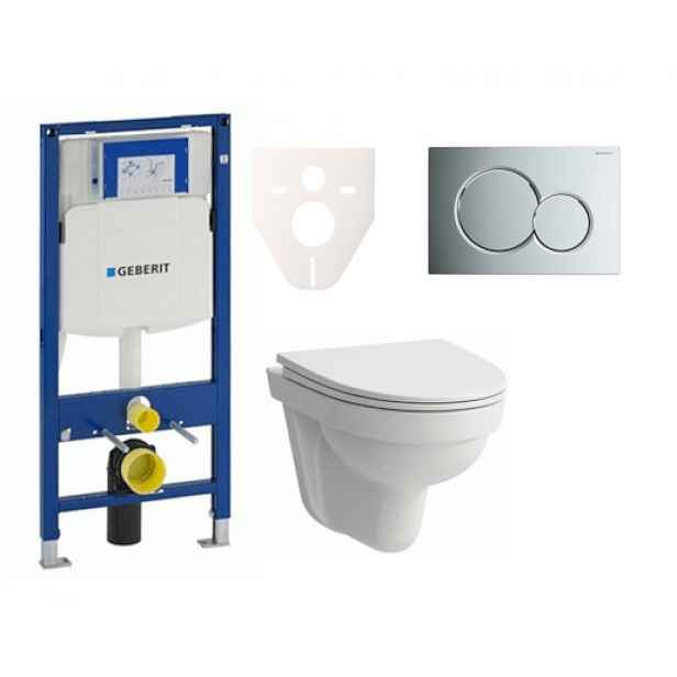 Závěsný set WC Laufen Pro Nordic + modul Geberit Duofix s tlačítkem Sigma 01 (chrom lesk) SIKOGES3H2