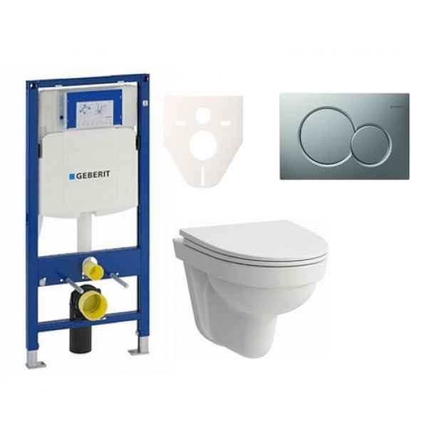 Závěsný set WC Laufen Pro Nordic + modul Geberit Duofix s tlačítkem Sigma 01 (chrom mat) SIKOGES3H3