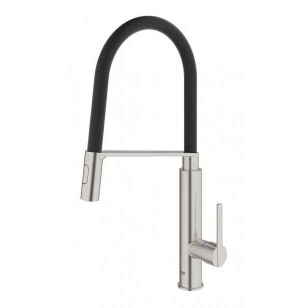 Dřezová baterie Grohe Feel s vytahovací sprškou, 2 proudy supersteel 31489DC0