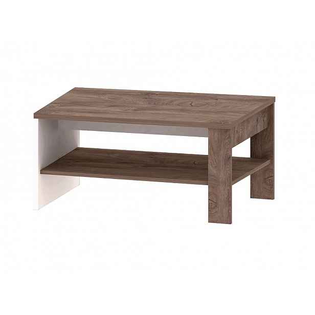 Konferenční stolek KOKTAIL, tmavý dub/bílý vysoký lesk