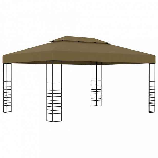 Zahradní altán 3x4 m Dekorhome Šedohnědá taupe