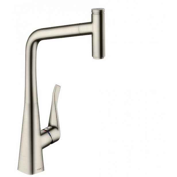 Dřezová baterie Hansgrohe Metris Select M71 s vytahovací sprškou vzhled nerezu 14884800