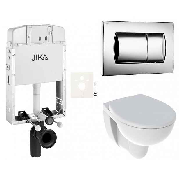 Závěsný set WC Esedra Aquablade, nádržka JIKA k zazdění, tlačítko chrom lesk SIKOJI2