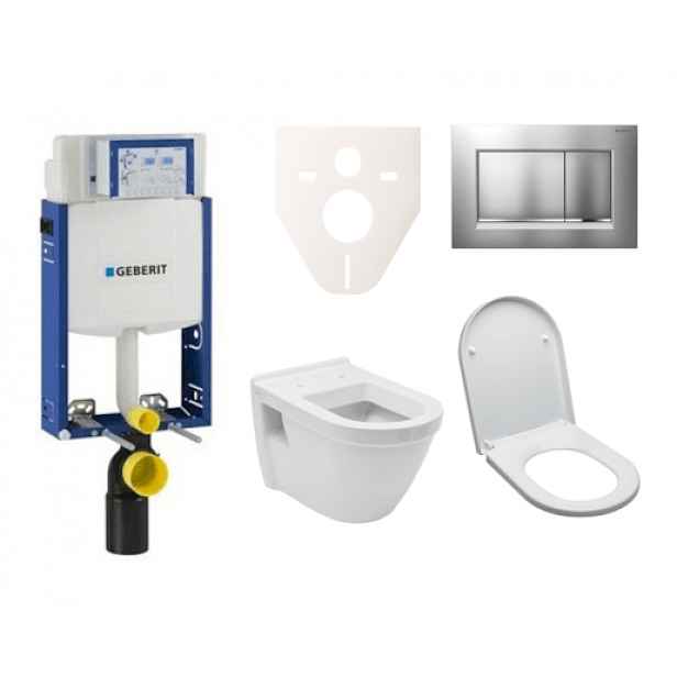 Závěsný set WC Vitra S50, nádržka Geberit Kombifix, tlačítko Sigma 30 chrom mat SIKOGE2V7