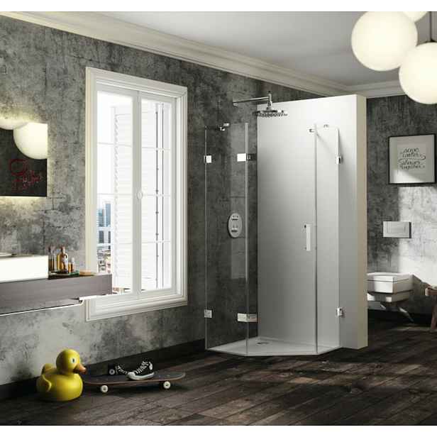 Sprchové dveře 100x100x200 cm levá Huppe Solva pure chrom lesklý ST3802.092.322