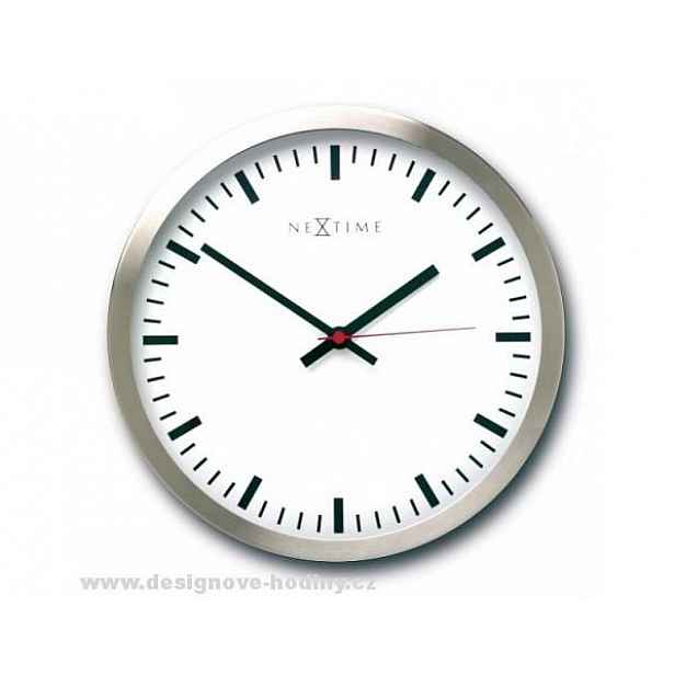 Designové nástěnné hodiny 2520 Nextime Stripe white 26cm