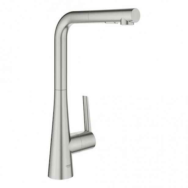 Dřezová baterie Grohe Zedra s vytahovací sprškou, 2 proudy supersteel 32553DC2