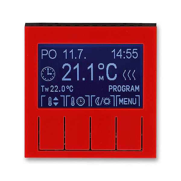 Termostat uni programovatelný Levit červená/kouřová černá