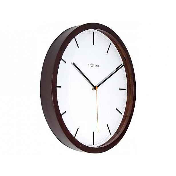 Designové nástěnné hodiny 3156br Nextime Company Wood 35cm