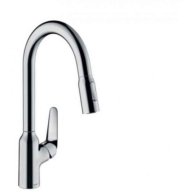 Dřezová baterie Hansgrohe Focus s vytahovací sprškou, 2 proudy chrom 71820000