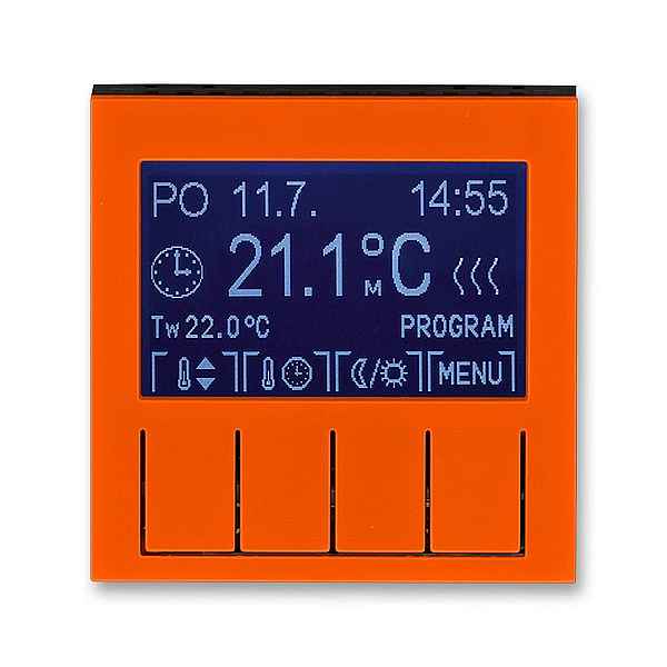 Termostat uni programovatelný Levit oranž/kouřová černá