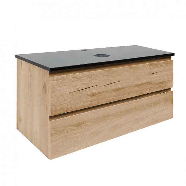 Koupelnová skříňka s krycí deskou z kamene SAT B-Way 99x50x45 cm dub mat BWAY2100OAKTK