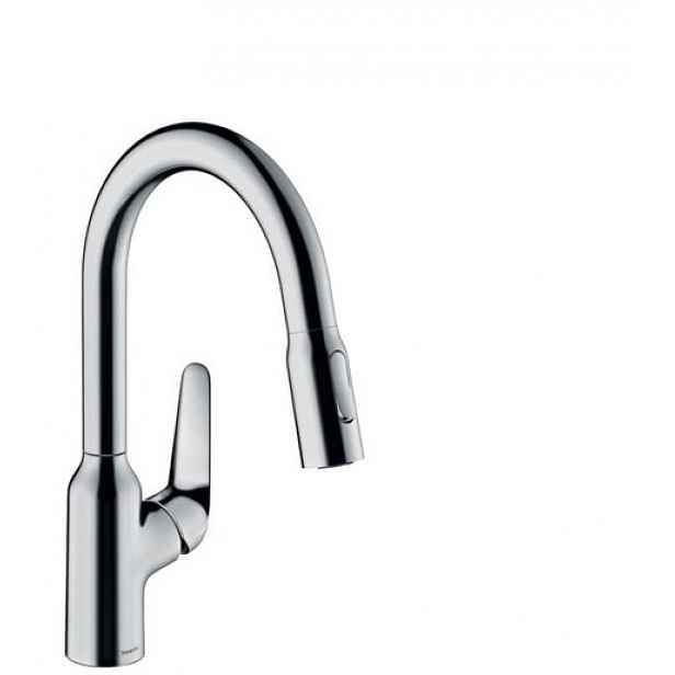 Dřezová baterie Hansgrohe Focus s vytahovací sprškou, 2 proudy chrom 71821000