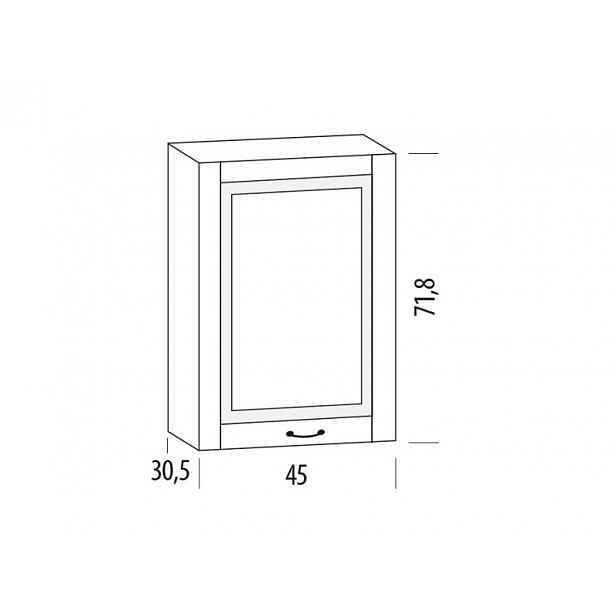 GISTOLA, horní skříňka 45B, korpus bílý, dvířka bílé MDF