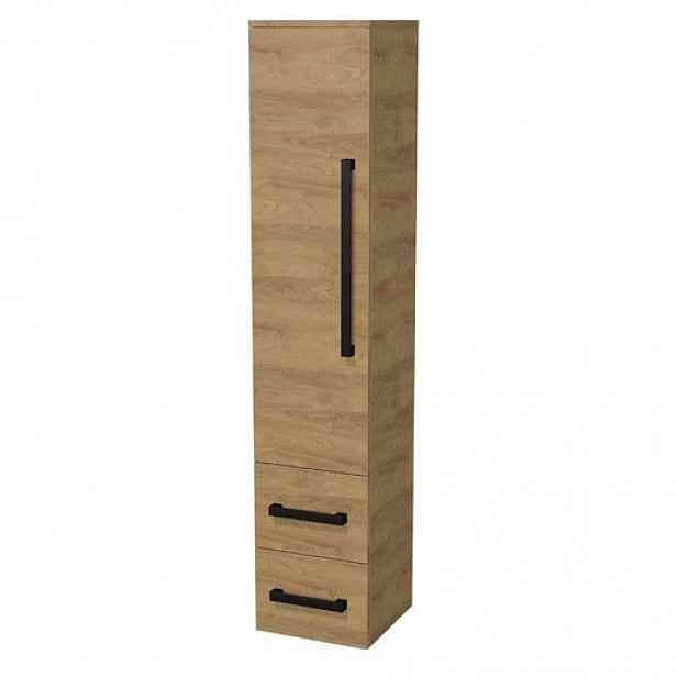 Koupelnová skříňka nízká s černou úchytkou SAT Cube Way 32,5x63x20 cm dub Hickory mat CUBE3CV35DH