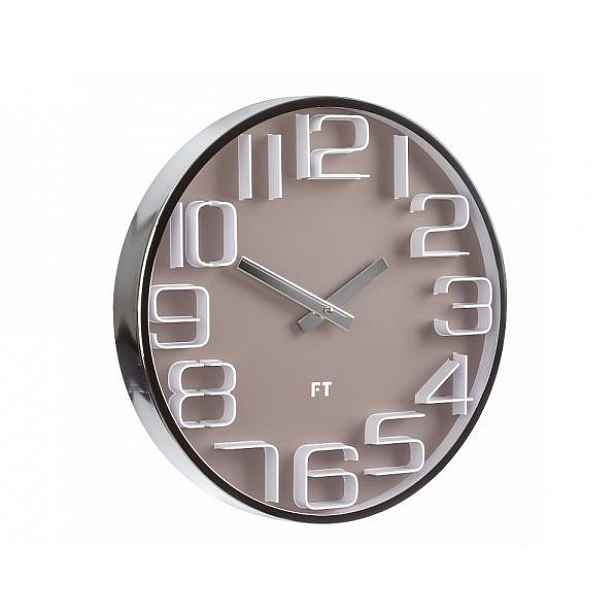 Designové nástěnné hodiny Future Time FT7010BR Numbers caffé latte 30cm