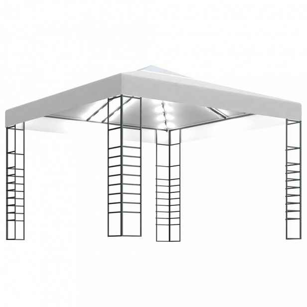 Zahradní altán s LED řetězy 3x3 m Dekorhome Bílá