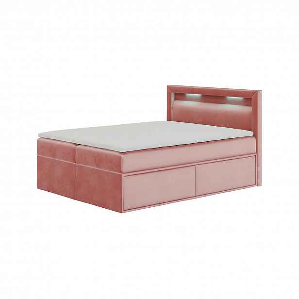 Čalouněná postel PRADA rozměr 160x200 cm Lososová