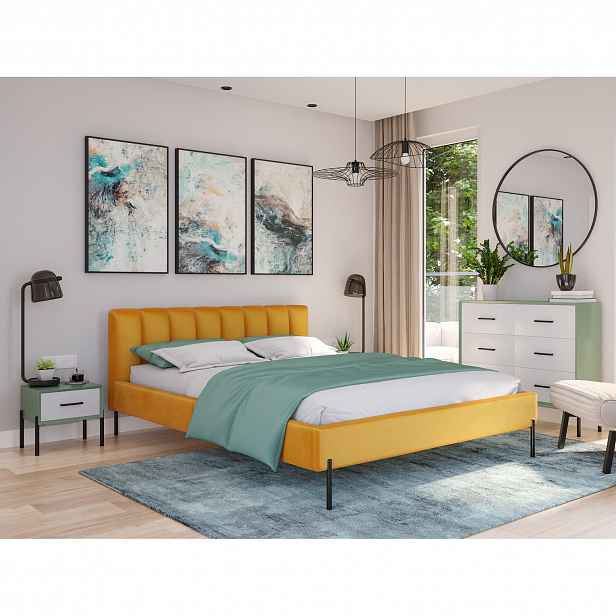 Čalouněná postel MILAN rozměr 140x200 cm Zlatá