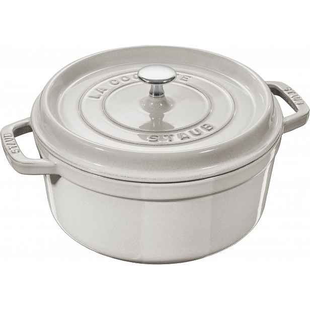 Staub Litinový hrnec s poklicí Cocotte, bílý lanýž, 22 cm / 2,6 l 11022107