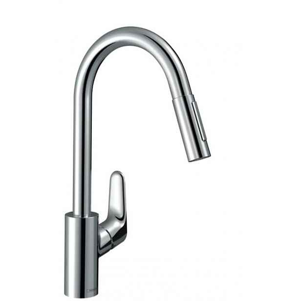 Dřezová baterie Hansgrohe Focus s vytahovací sprškou, 2 proudy chrom 73880000