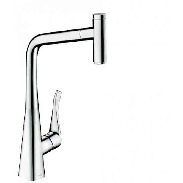 Dřezová baterie Hansgrohe Metris Select M71 s vytahovací sprškou chrom 14884000