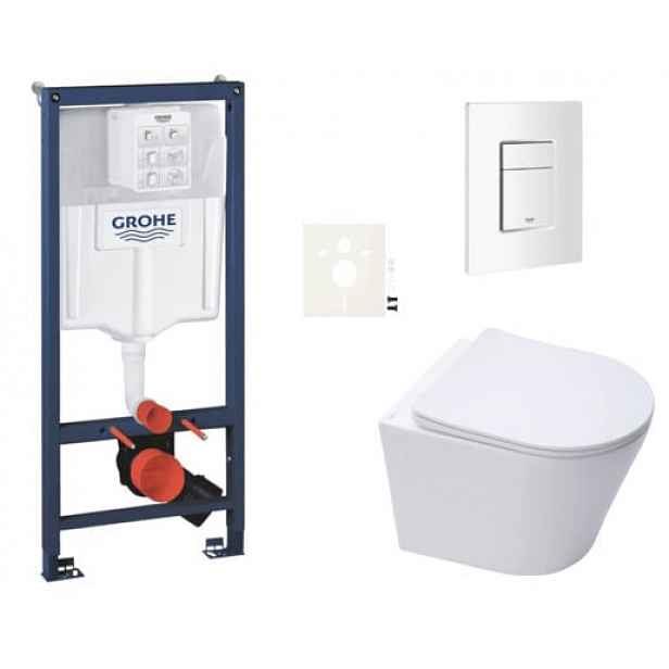 Závěsný wc set do lehkých stěn / předstěnová montáž Swiss Aqua Technologies Infinitio SIKOGRSIN10SCSH0