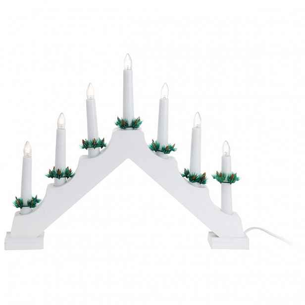 Vánoční svícen Candle Bridge bílá, 7 LED