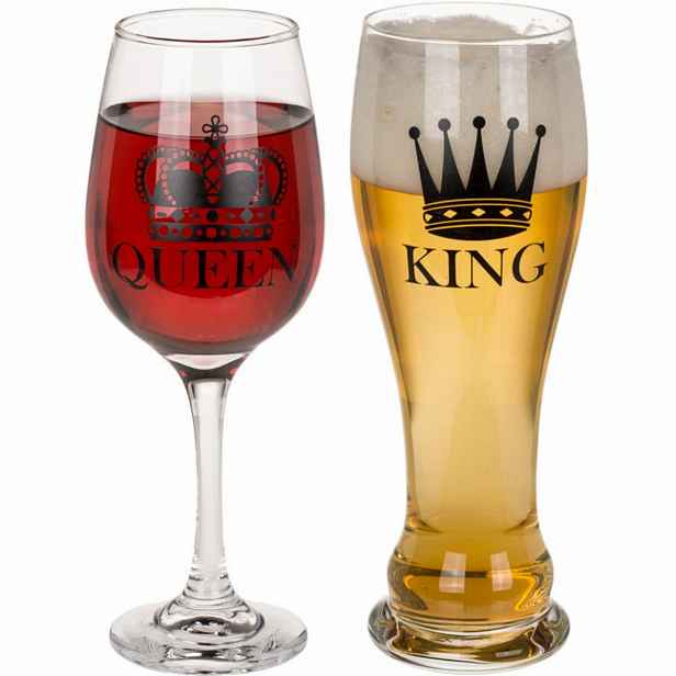 Sklenice pro pár King a Queen, 600 ml a 430 ml