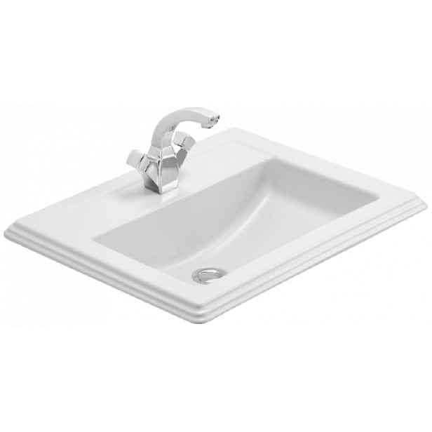 Zápustné umyvadlo Villeroy & Boch Hommage 63x52,5 cm otvor pro baterii uprostřed 710263R1