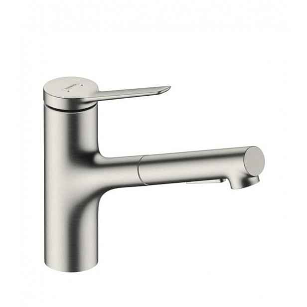 Dřezová baterie Hansgrohe Zesis s vytahovací sprškou, 2 proudy nerez 74800800