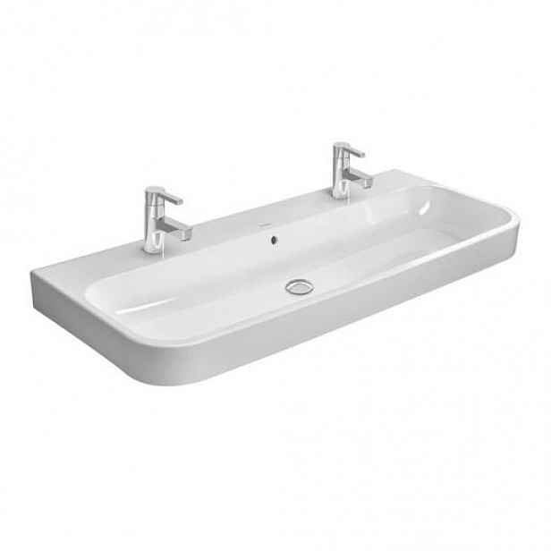 Umyvadlo Duravit Happy D.2 120x50,5 cm se dvěma otvory pro baterii 23181200261