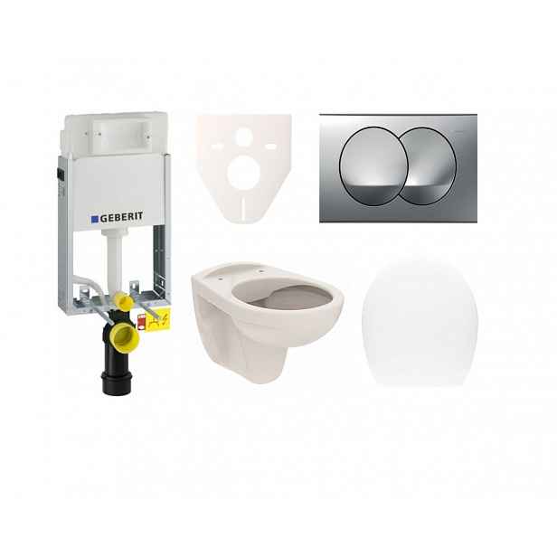 Závěsný set WC S-Line Pro, nádržka Geberit Kombifix, tlačítko CR mat SIKOGE1U72