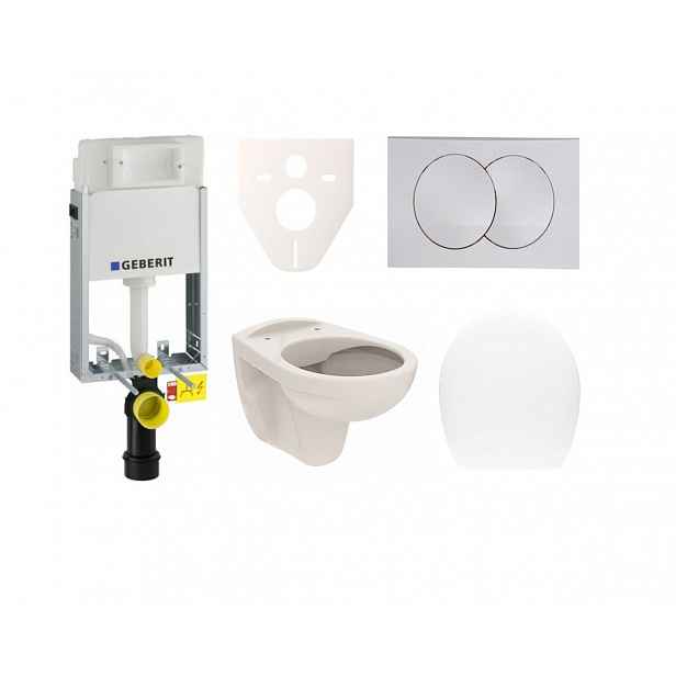 Závěsný set WC S-Line Pro, nádržka Geberit Kombifix, tlačítko bílé SIKOGE1U7