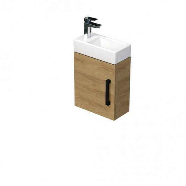 Koupelnová skříňka s umyvadlem SAT Cube Way 40x47,5x20 cm dub Hickory mat CUBE320401DCDH