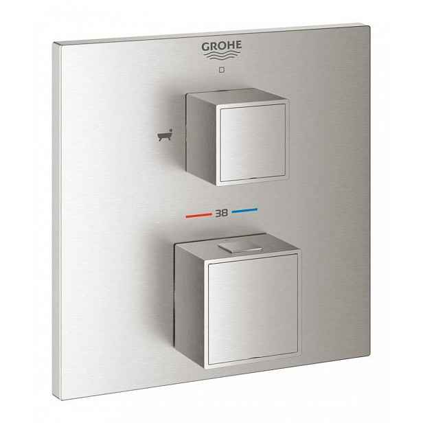 Vanová baterie Grohe GROHTHERM CUBE bez podomítkového tělesa supersteel 24155DC0