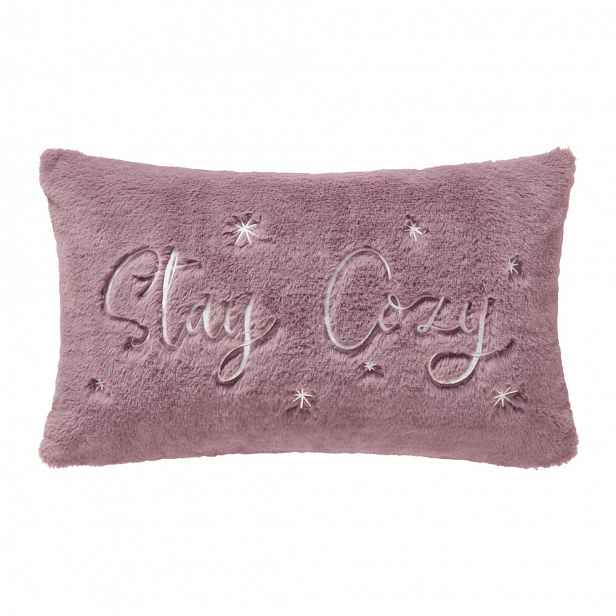 Kožešinový polštář Stay Cozy,30/50cm,hnědofialová