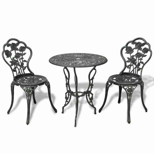 Zahradní bistro set 3 ks litý hliník Dekorhome