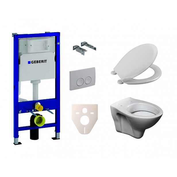 Závěsný set WC S-line + modul Geberit Duofix s tlačítkem Delta 20 bílé 458.103.00.1 NR1