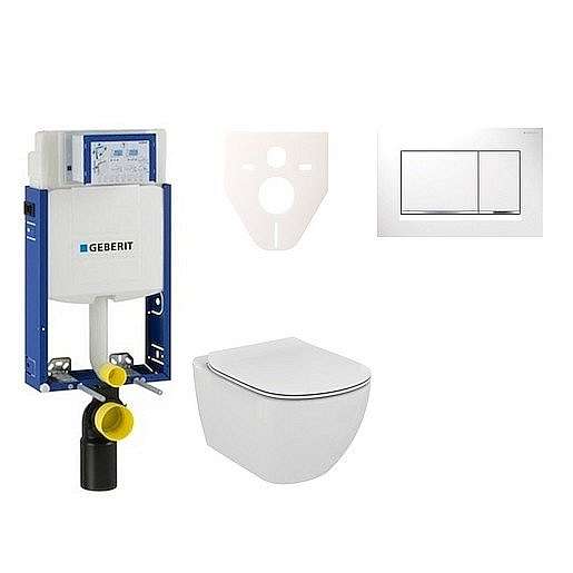 Závěsný set WC Ideal Standard Tesi + modul Geberit Kombifix s tlačítkem Sigma 30 (bílá/chrom lesk) 110.302.00.5 NF5