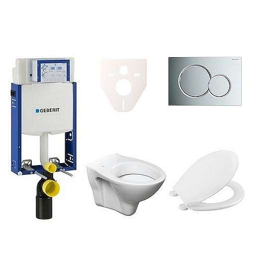 Závěsný set WC S-line + modul Geberit Kombifix s tlačítkem Sigma 01 chrom 110.302.00.5 NR2