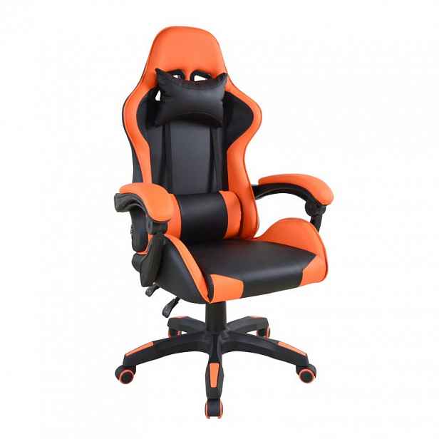 Ergonomická herní židle Racing Supreme Pro, černo-oranžová