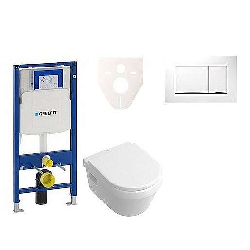 Závěsný set WC Villeroy & Boch Omnia Architectura + modul Geberit Duofix s tlačítkem Sigma 30 (bílá/chrom lesk) 111.300.00.5 NB5