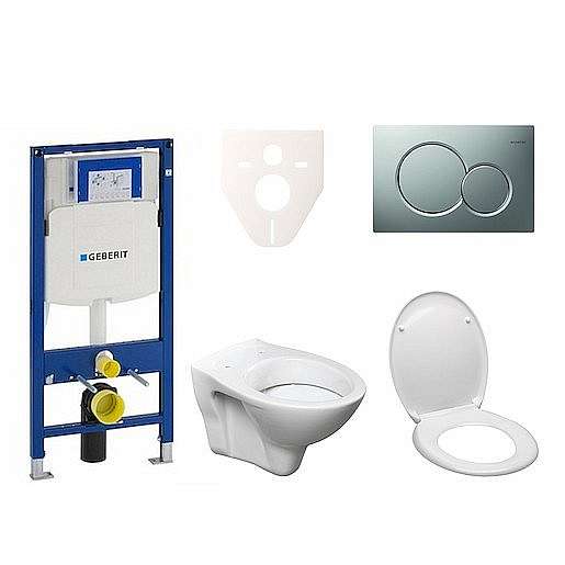 Závěsný set WC S-line + modul Geberit Duofix s tlačítkem Sigma 01 chrom mat 111.300.00.5 ND3